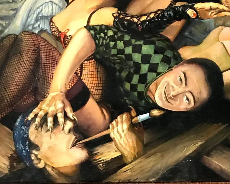 Original Surrealism People Painting by Rakhmet Redzhepov