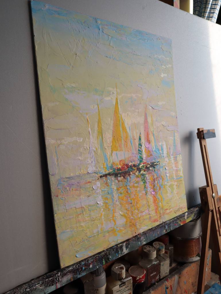 Original Impressionism Seascape Painting by Rakhmet Redzhepov