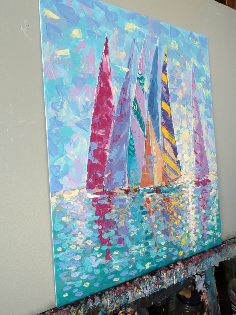 Original Expressionism Seascape Painting by Rakhmet Redzhepov