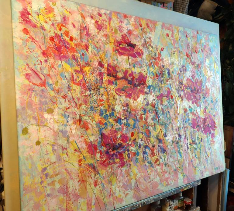 Original Expressionism Floral Painting by Rakhmet Redzhepov