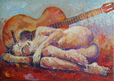 Print of Expressionism Erotic Paintings by Rakhmet Redzhepov