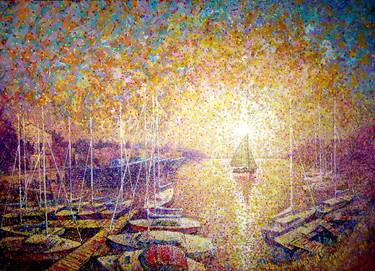 Print of Impressionism Sailboat Paintings by Rakhmet Redzhepov