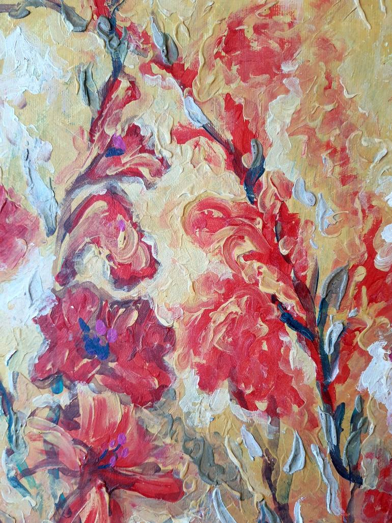 Original Expressionism Floral Painting by Rakhmet Redzhepov