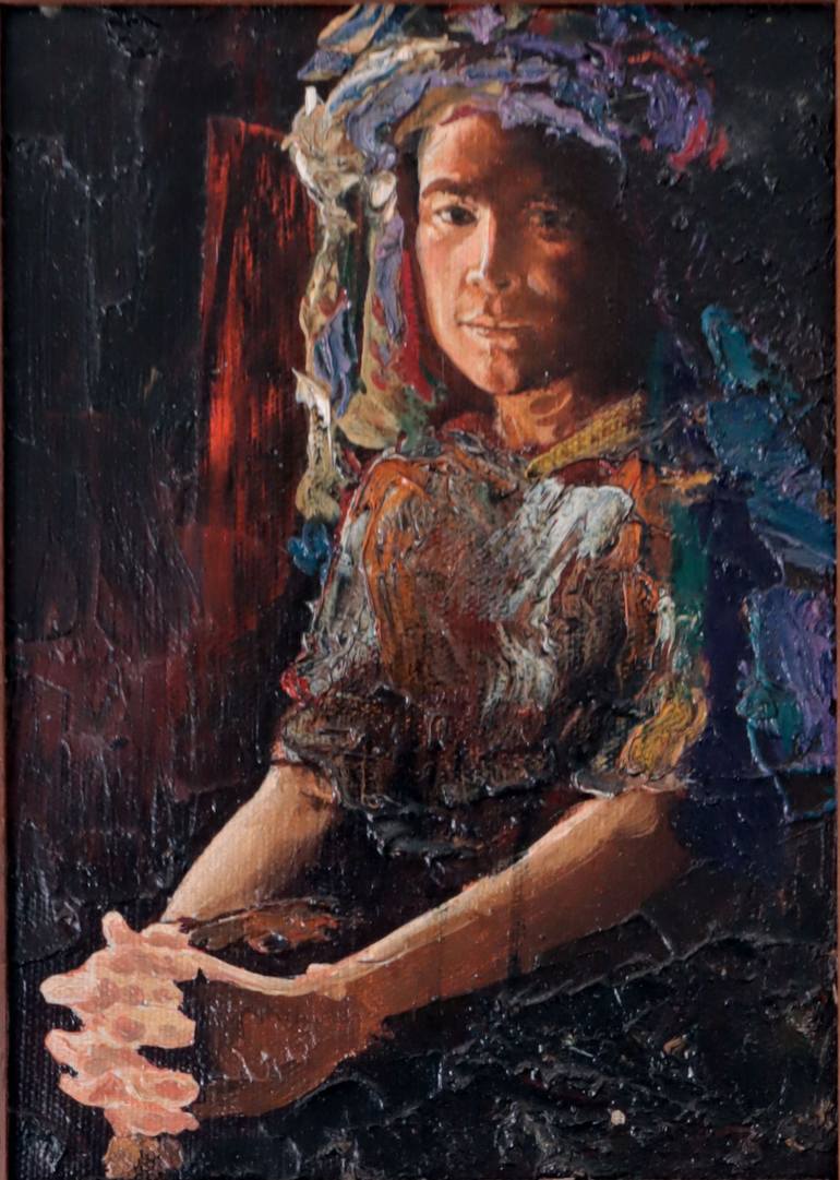 Original Impressionism People Painting by Rakhmet Redzhepov