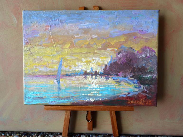 Original Impressionism Seascape Painting by Rakhmet Redzhepov