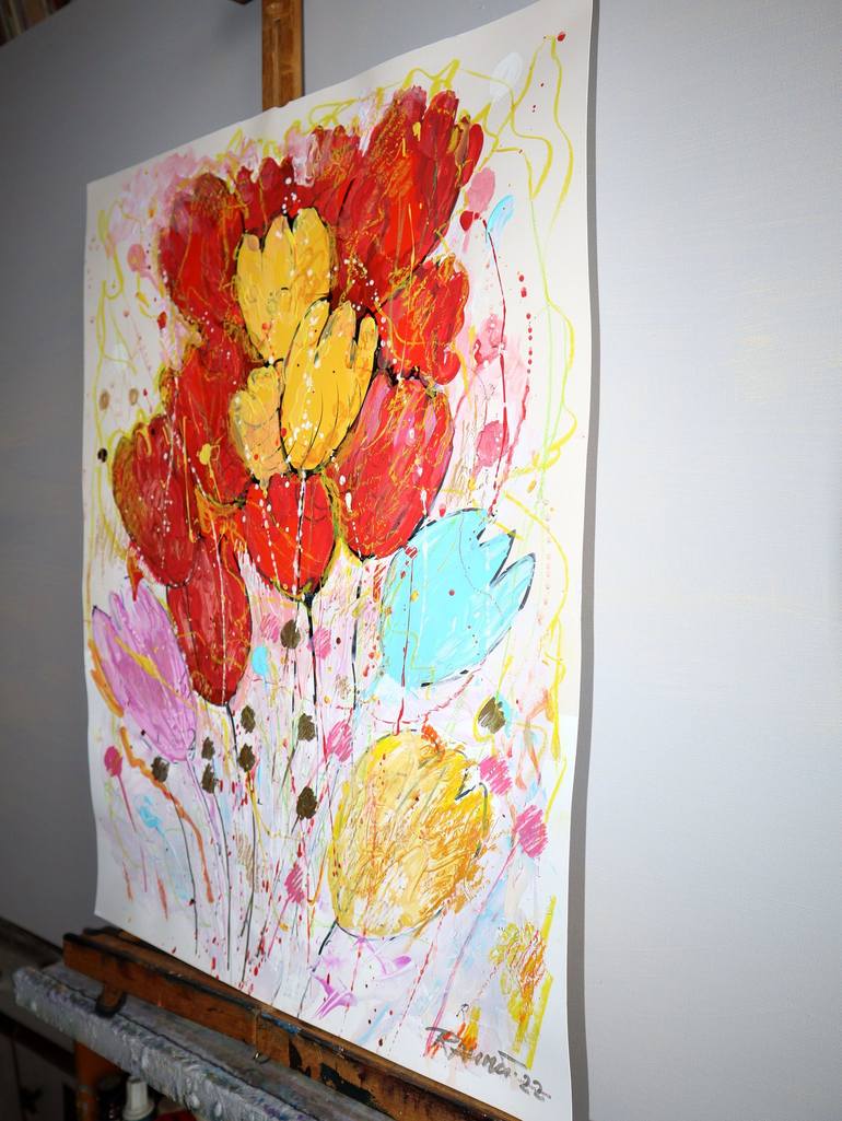 Original Floral Painting by Rakhmet Redzhepov