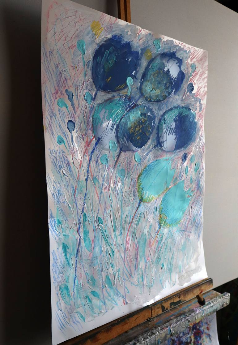 Original Abstract Expressionism Floral Painting by Rakhmet Redzhepov