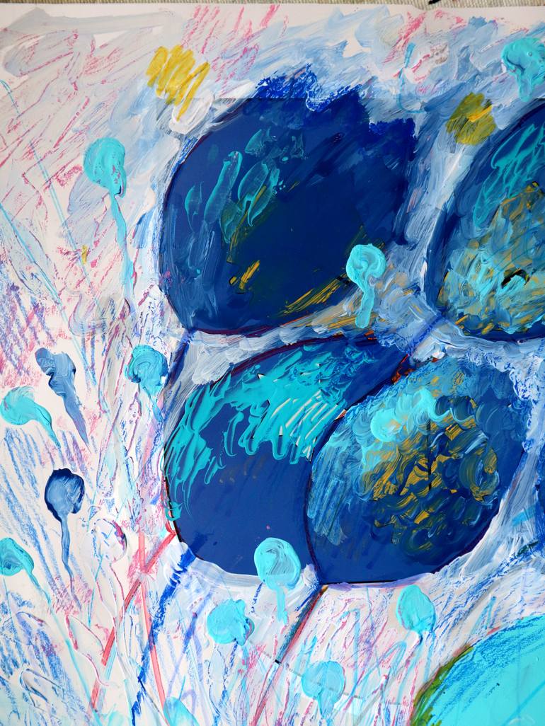 Original Abstract Expressionism Floral Painting by Rakhmet Redzhepov