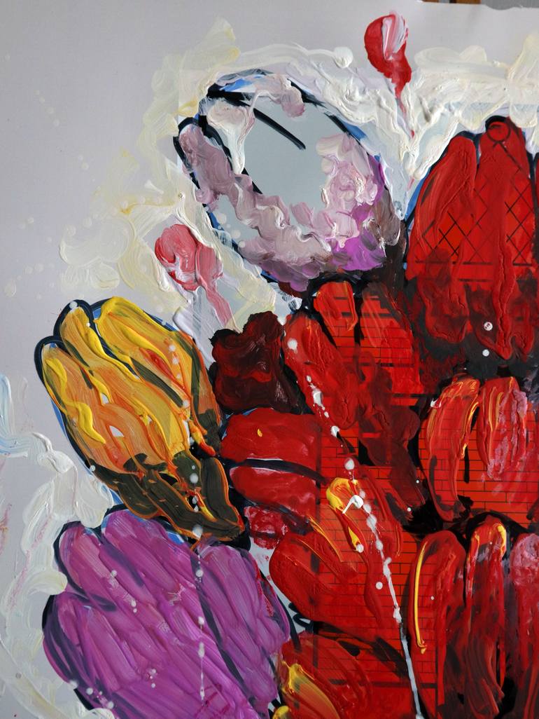 Original Abstract Expressionism Floral Painting by Rakhmet Redzhepov