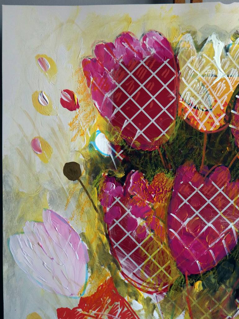 Original Abstract Expressionism Floral Painting by Rakhmet Redzhepov