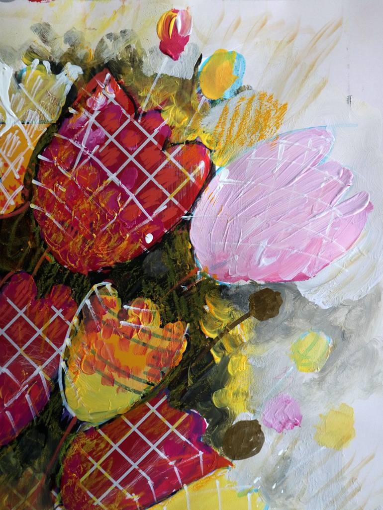 Original Abstract Expressionism Floral Painting by Rakhmet Redzhepov