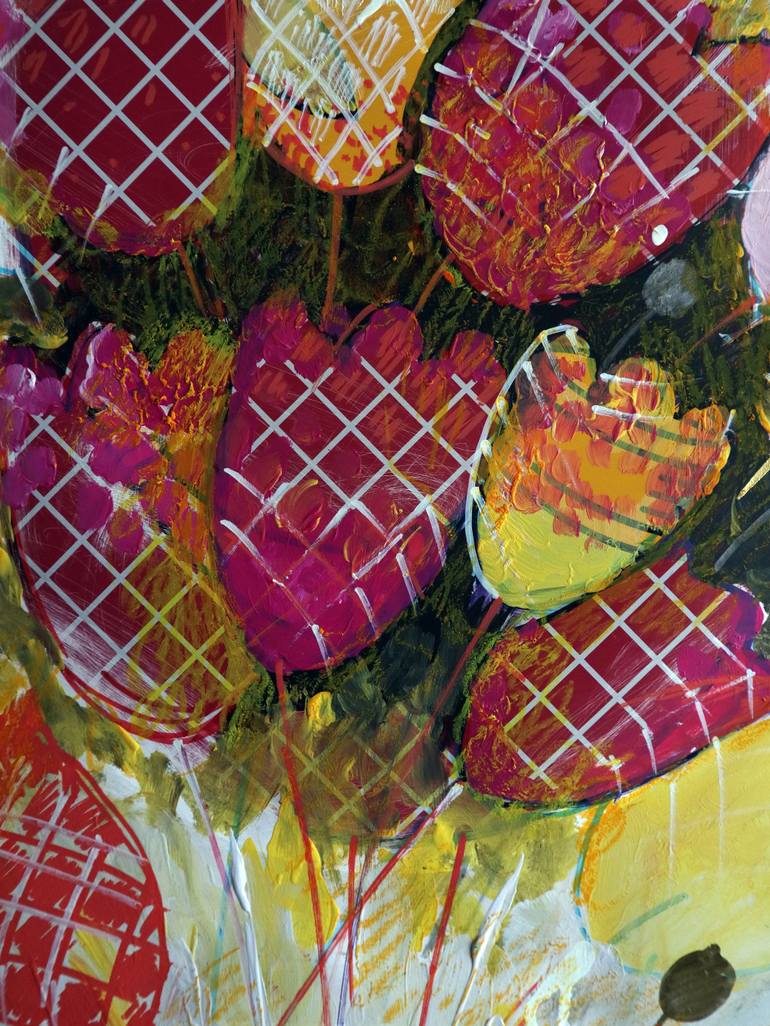 Original Abstract Expressionism Floral Painting by Rakhmet Redzhepov