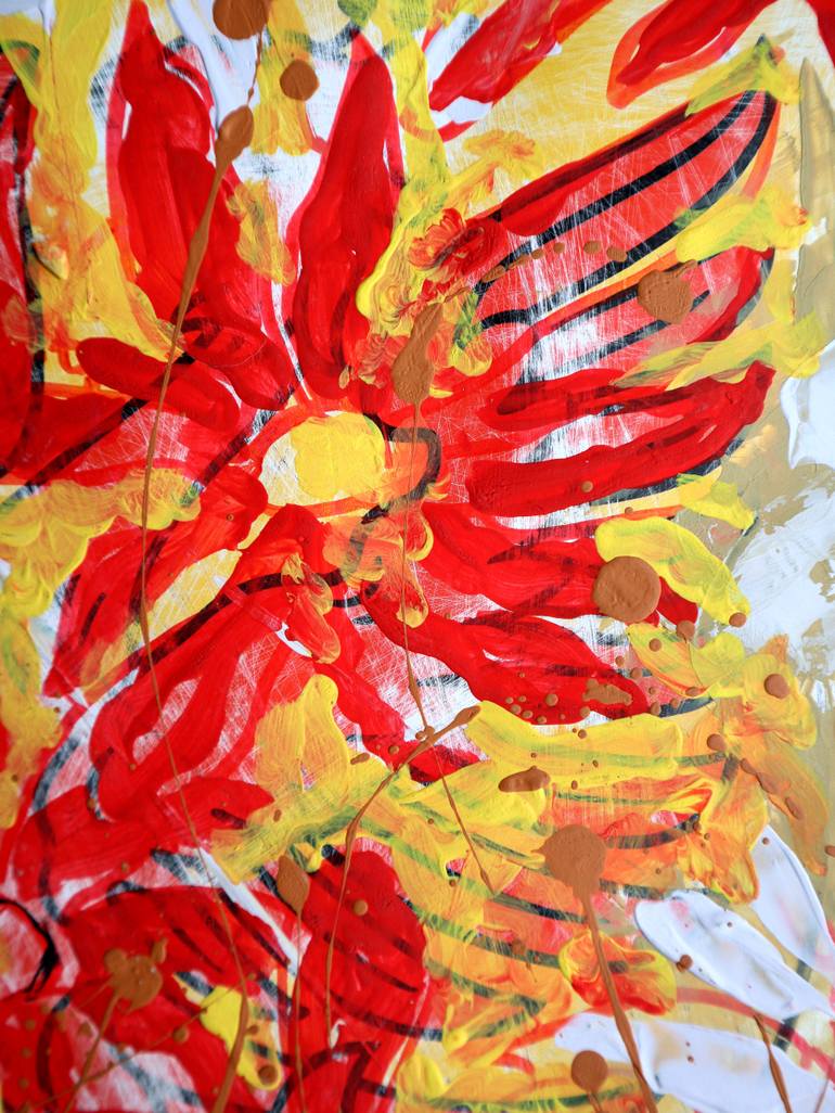 Original Abstract Expressionism Floral Painting by Rakhmet Redzhepov