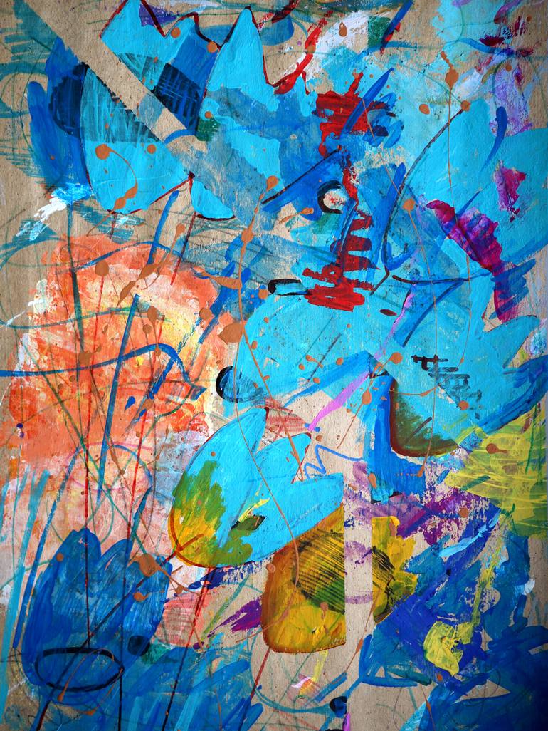 Original Abstract Floral Painting by Rakhmet Redzhepov