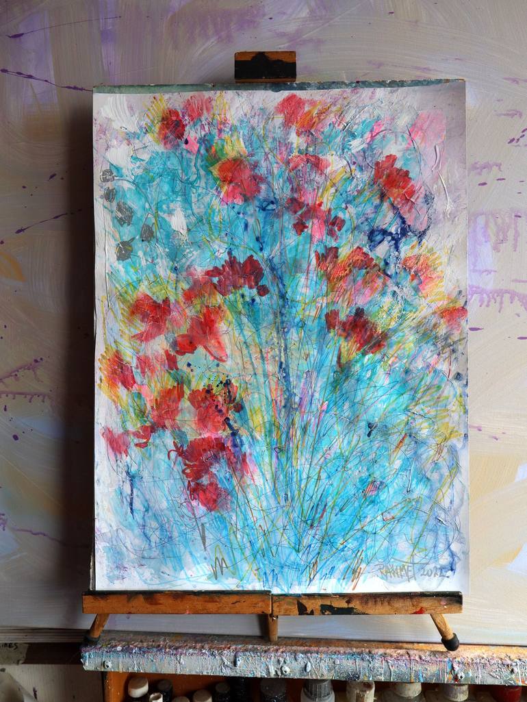 Original Impressionism Floral Painting by Rakhmet Redzhepov