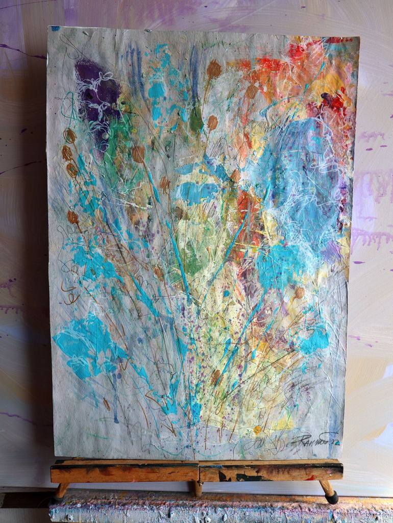 Original Abstract Expressionism Floral Painting by Rakhmet Redzhepov