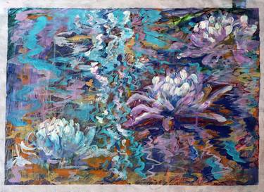 Original Abstract Expressionism Floral Paintings by Rakhmet Redzhepov