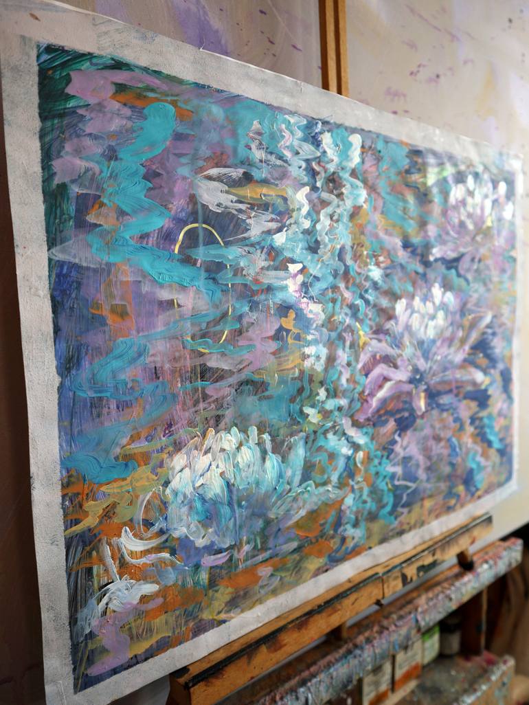 Original Abstract Expressionism Floral Painting by Rakhmet Redzhepov