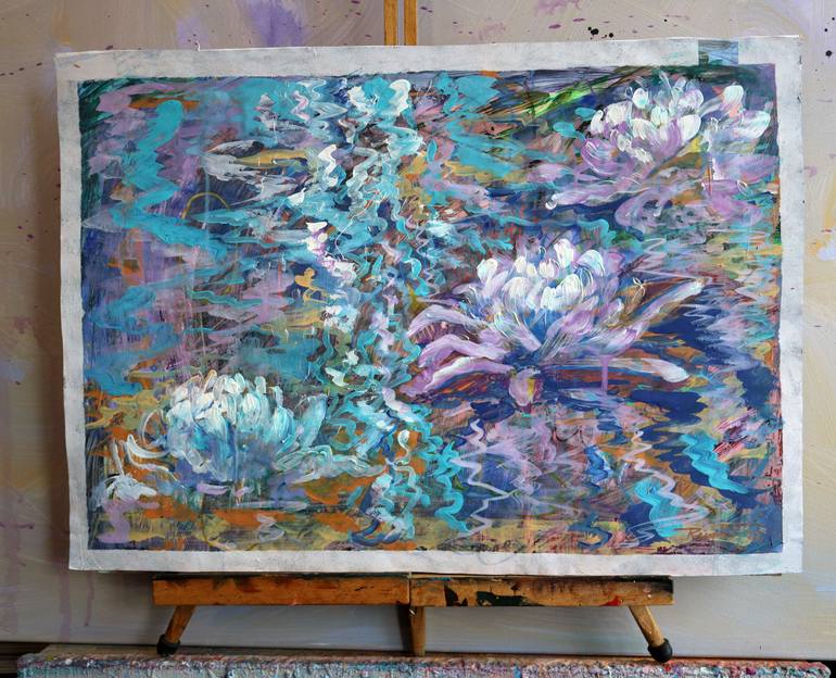 Original Abstract Expressionism Floral Painting by Rakhmet Redzhepov