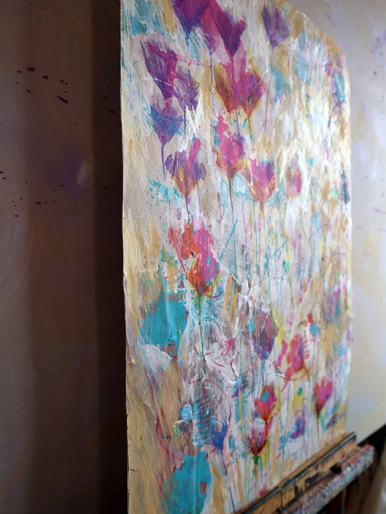 Original Abstract Expressionism Floral Painting by Rakhmet Redzhepov