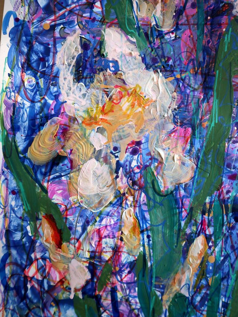 Original Abstract Expressionism Floral Painting by Rakhmet Redzhepov