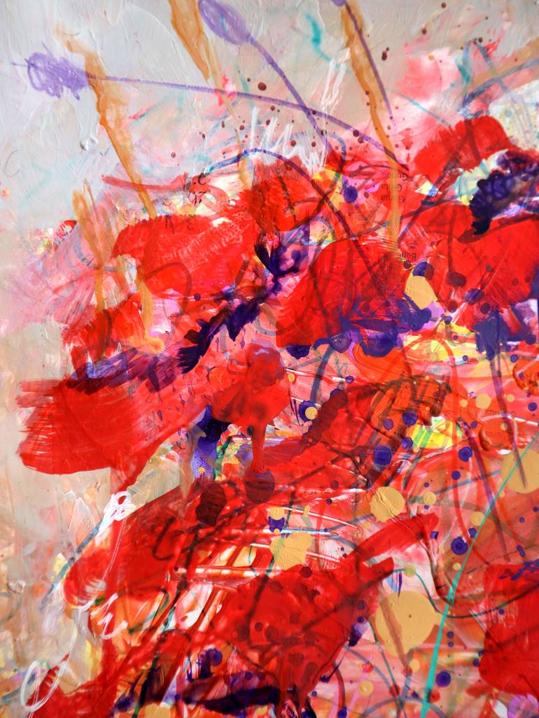 Original Abstract Expressionism Floral Painting by Rakhmet Redzhepov