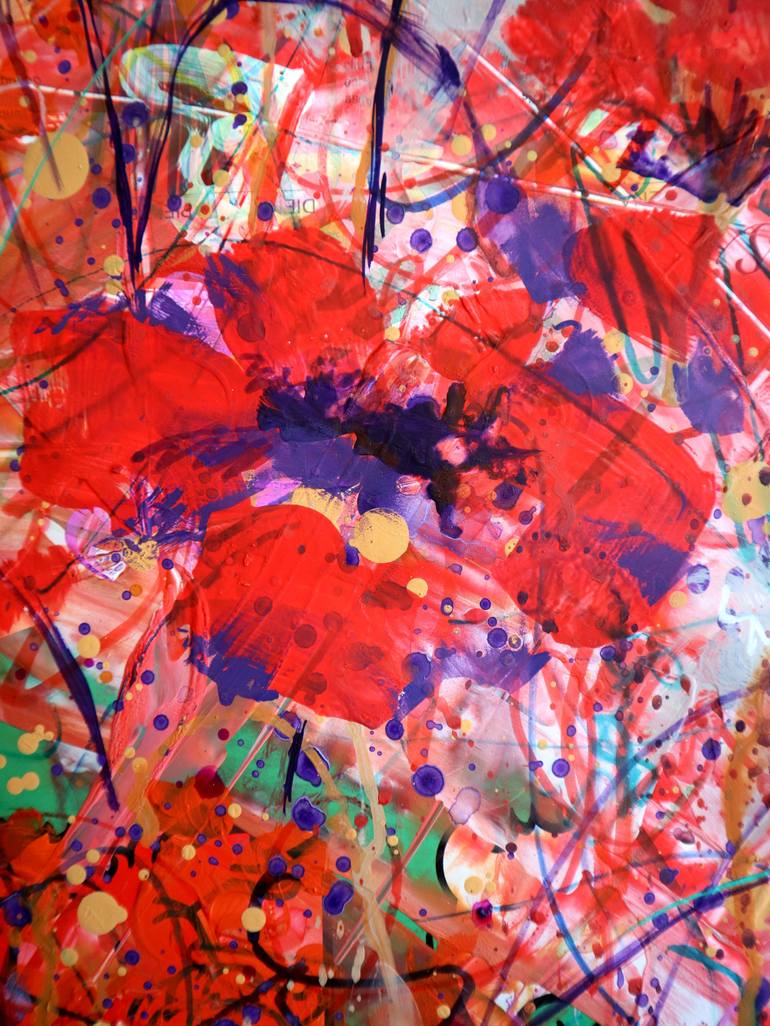 Original Abstract Expressionism Floral Painting by Rakhmet Redzhepov