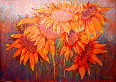 Original Expressionism Floral Paintings by Rakhmet Redzhepov