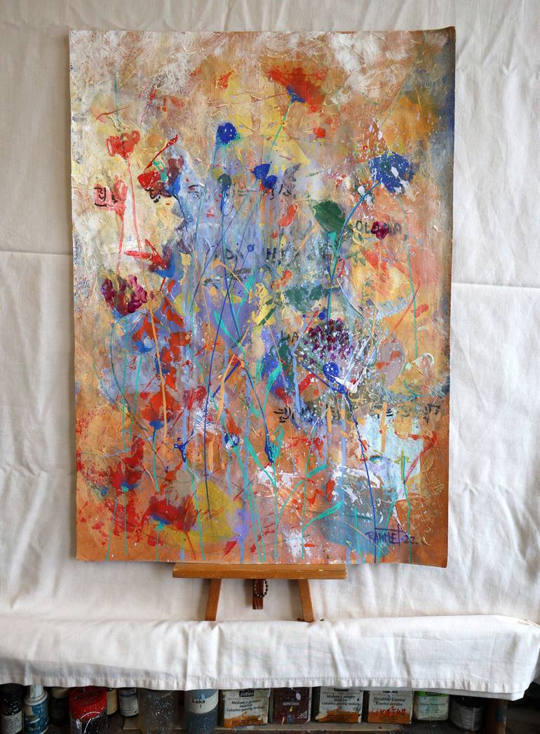 Original Abstract Expressionism Floral Painting by Rakhmet Redzhepov