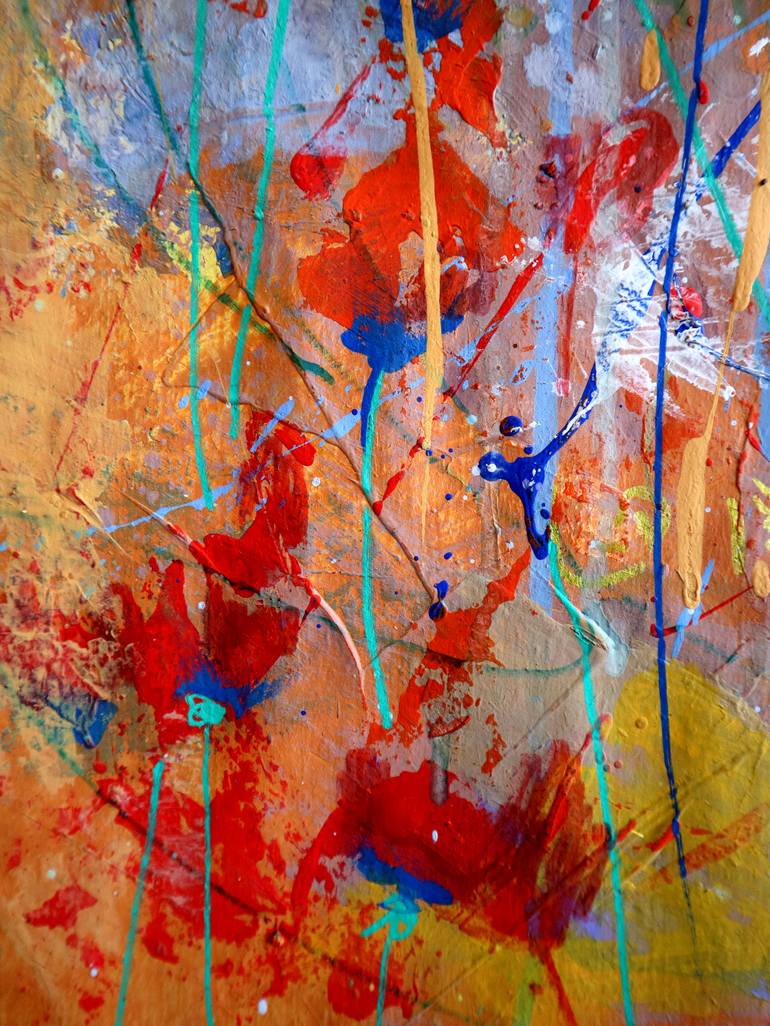 Original Abstract Expressionism Floral Painting by Rakhmet Redzhepov