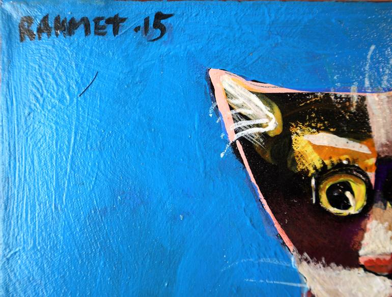Original Expressionism Cats Painting by Rakhmet Redzhepov