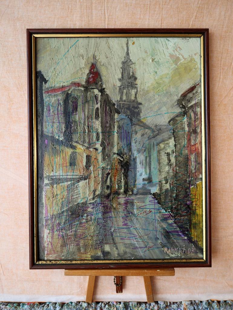 Original Expressionism Cities Painting by Rakhmet Redzhepov