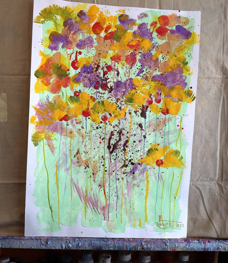 Original Floral Painting by Rakhmet Redzhepov