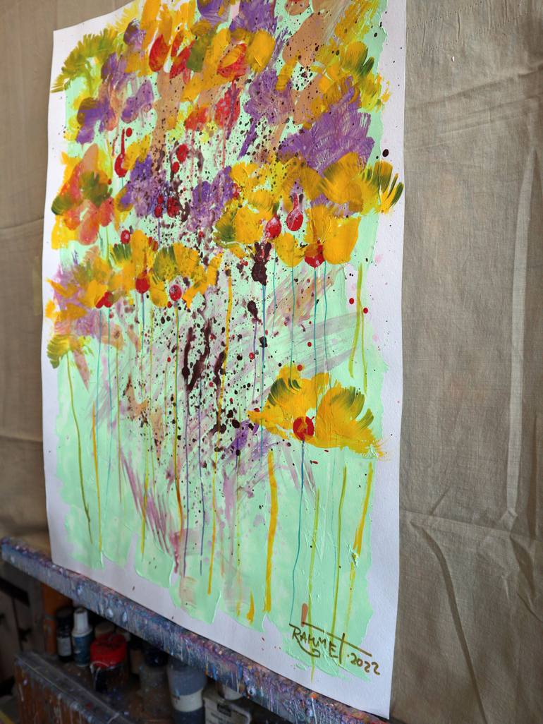 Original Impressionism Floral Painting by Rakhmet Redzhepov