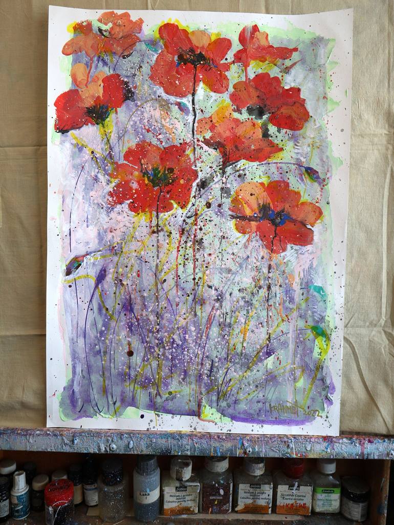 Original Impressionism Floral Painting by Rakhmet Redzhepov