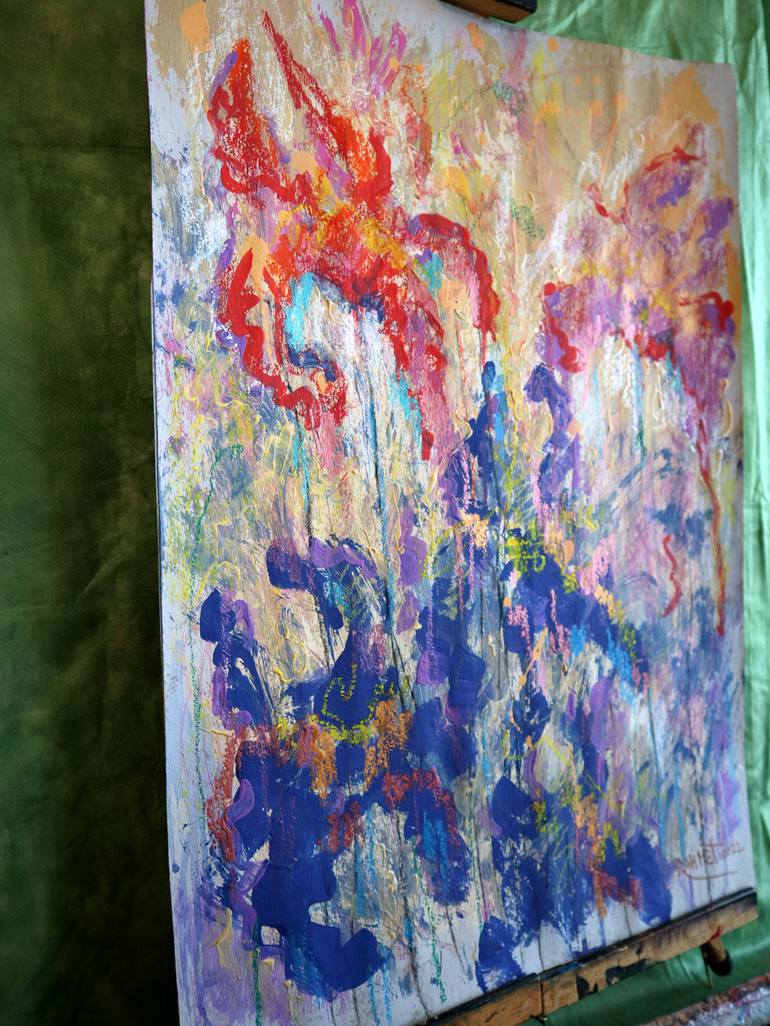 Original Impressionism Floral Painting by Rakhmet Redzhepov