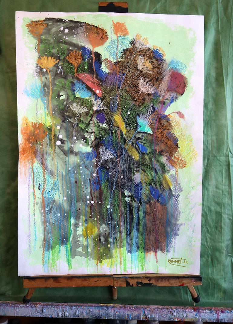 Original Expressionism Floral Painting by Rakhmet Redzhepov