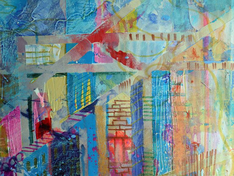 Original Abstract Expressionism Cities Painting by Rakhmet Redzhepov