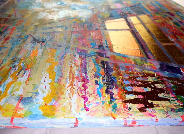 Original Abstract Expressionism Cities Painting by Rakhmet Redzhepov