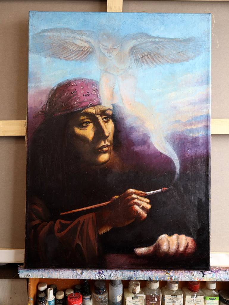 Original Expressionism People Painting by Rakhmet Redzhepov