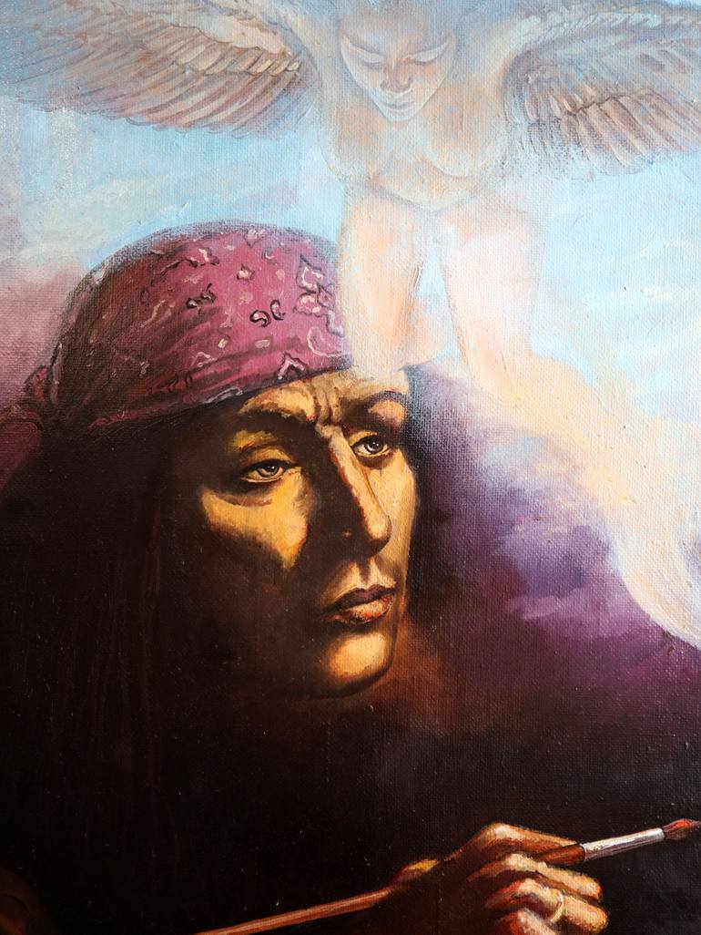 Original Expressionism People Painting by Rakhmet Redzhepov