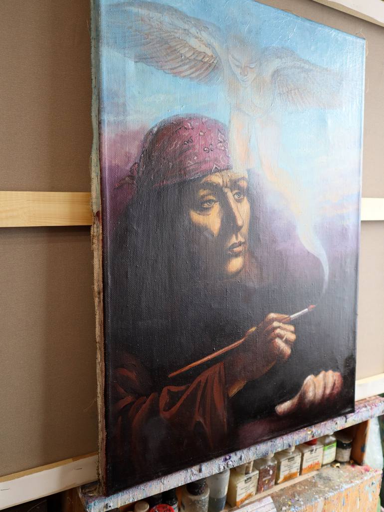 Original Expressionism People Painting by Rakhmet Redzhepov
