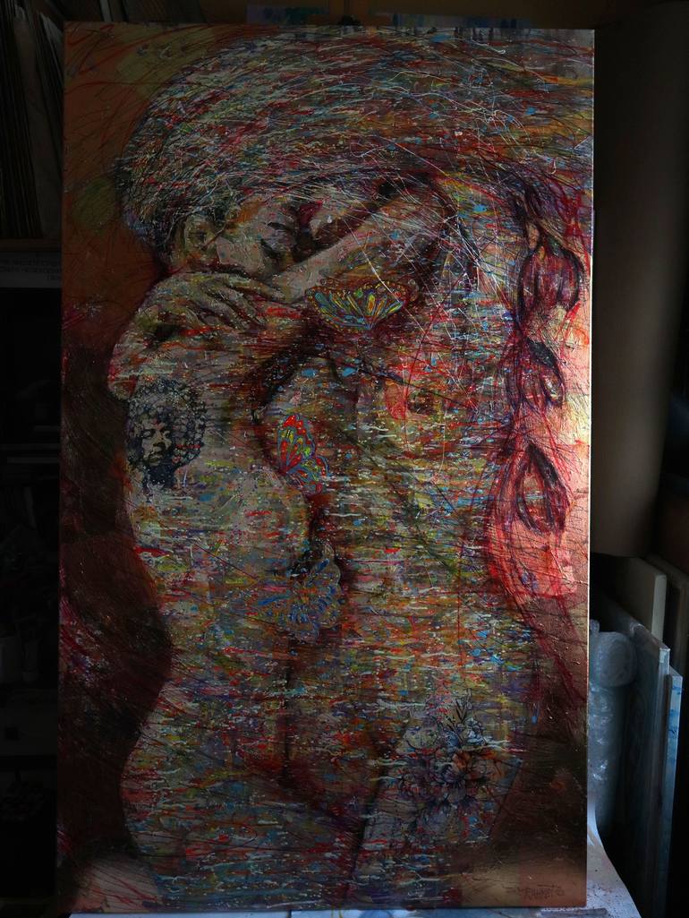 Original Abstract Expressionism Erotic Painting by Rakhmet Redzhepov