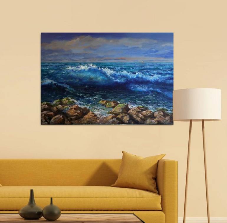 Original Expressionism Seascape Painting by Rakhmet Redzhepov