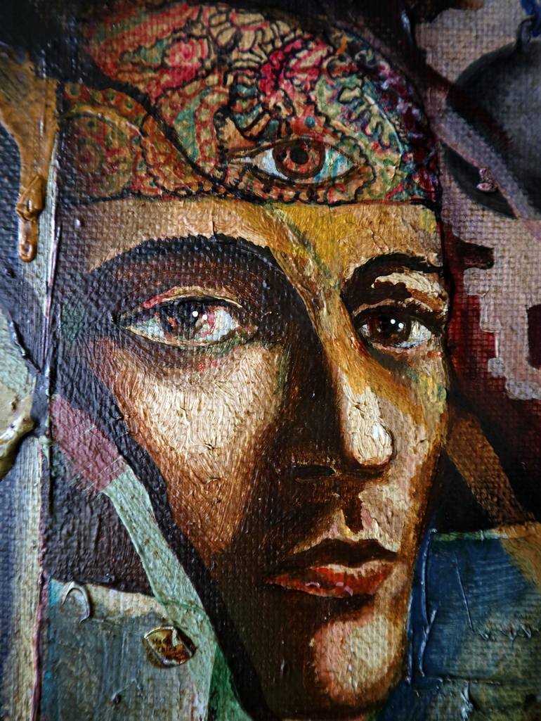 Original Surrealism Portrait Painting by Rakhmet Redzhepov