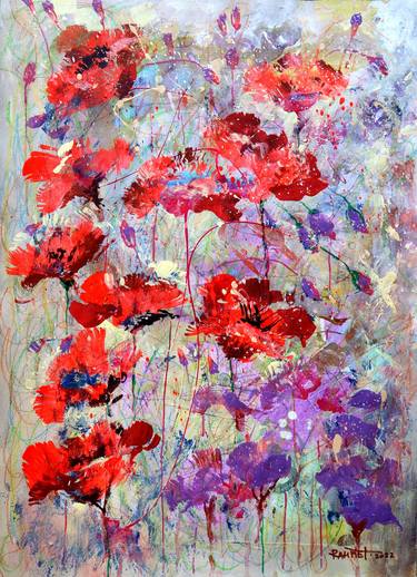 Print of Impressionism Floral Paintings by Rakhmet Redzhepov