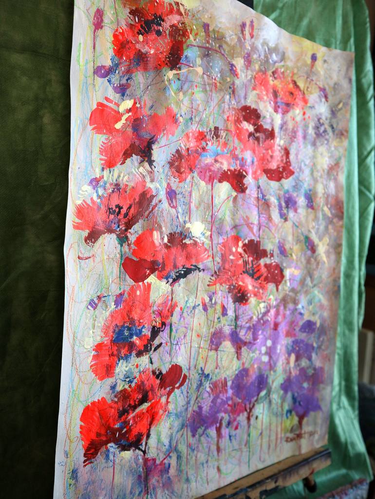 Original Impressionism Floral Painting by Rakhmet Redzhepov