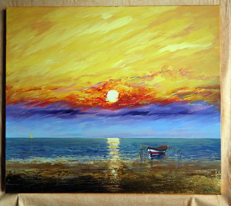 Original Impressionism Seascape Painting by Rakhmet Redzhepov