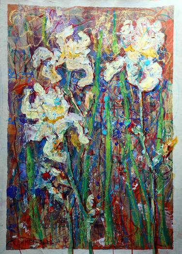 Original Abstract Expressionism Floral Paintings by Rakhmet Redzhepov