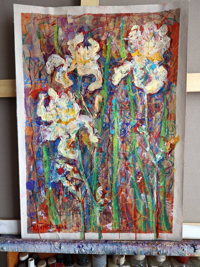 Original Abstract Expressionism Floral Painting by Rakhmet Redzhepov